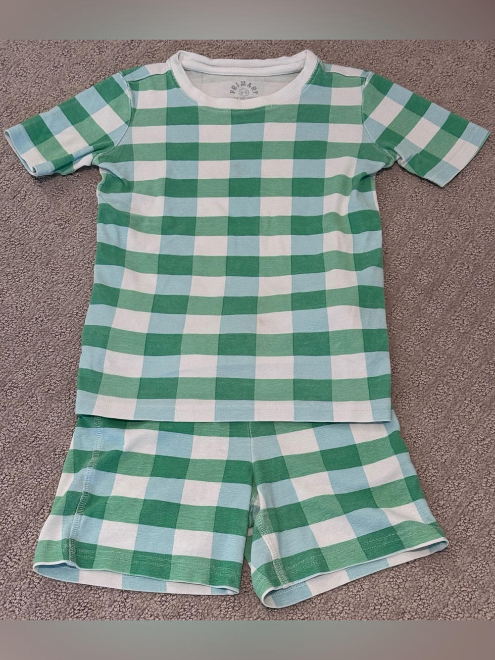 Primary Kids Organic Short Sleeve PJ Top and Shorts Size 8-9